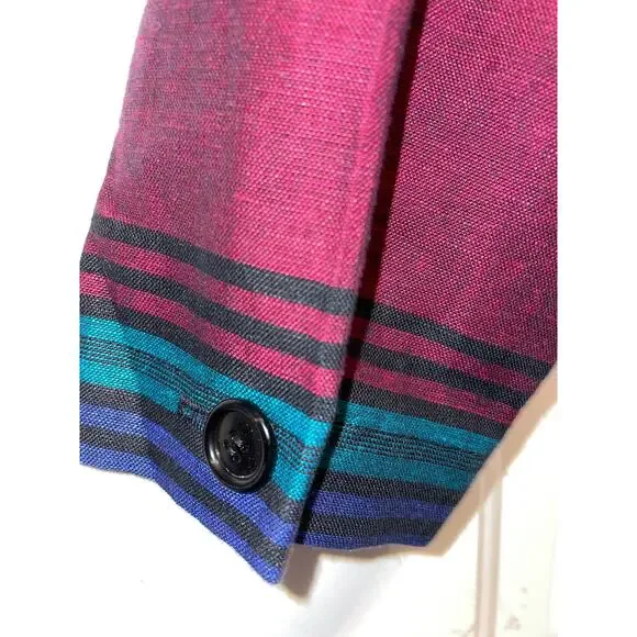 Perry Ellis Portfolio Vintage Stripe Skirt Jacket Suit Set - Picture 12 of 16